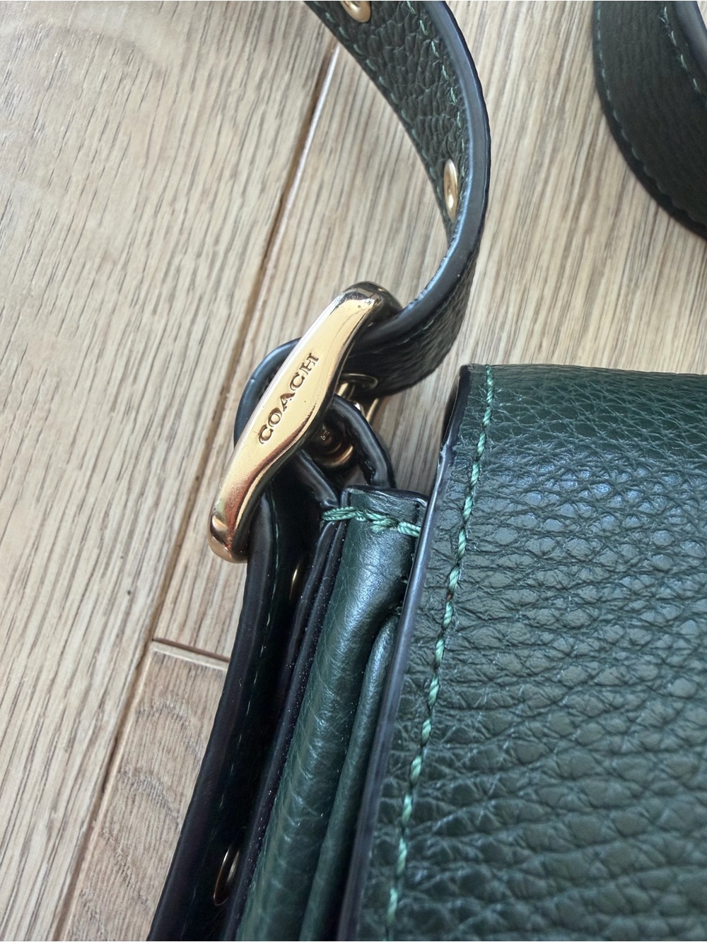 Coach Pebbled Leather Crossbody Bag | Forest Green|Gold Hardware|Excellent Condi - Picture 3 of 15